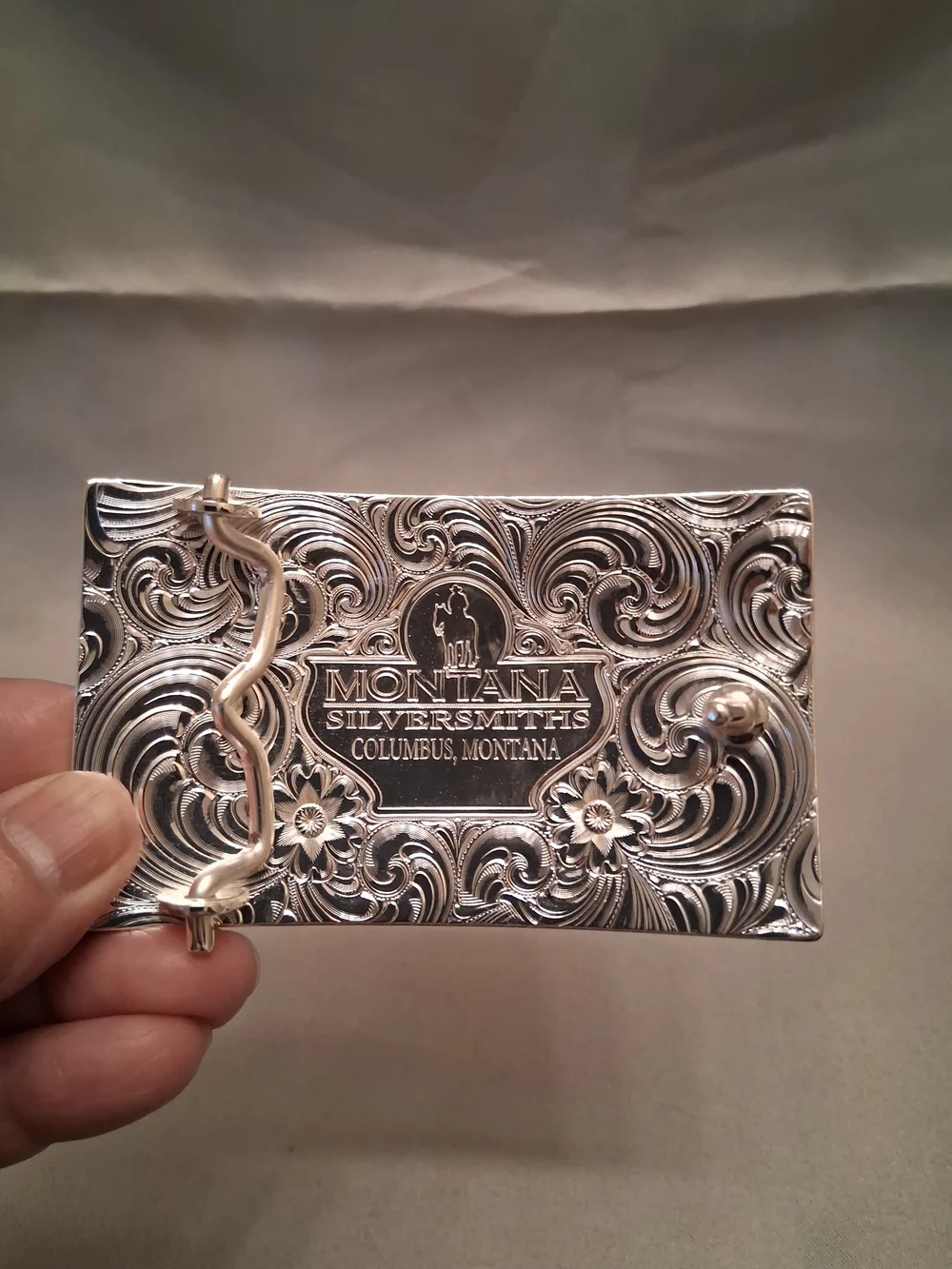 Montana Silversmith's Western Engraved Silver-Tone  Belt Buckle